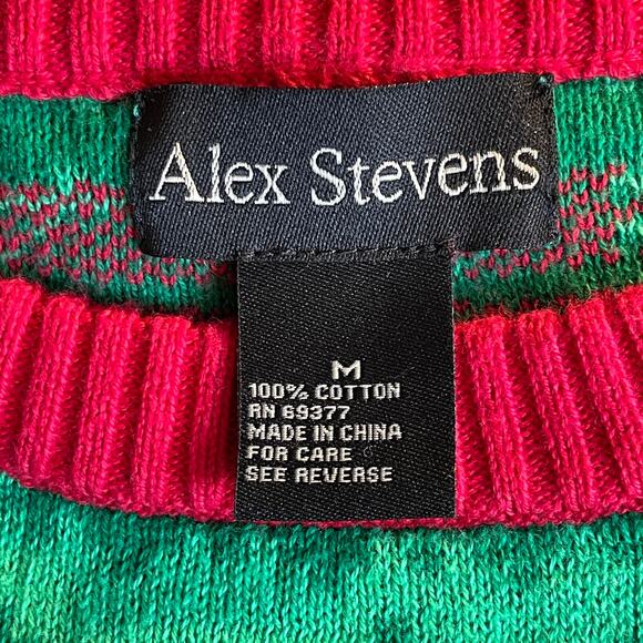 Alex Stevens 8 Bit Digital Dinosaur Ugly Christmas Sweater Size Medium - Picture 4 of 5